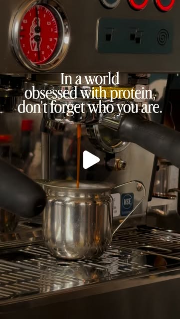 Espresso machine with a coffee text overlay